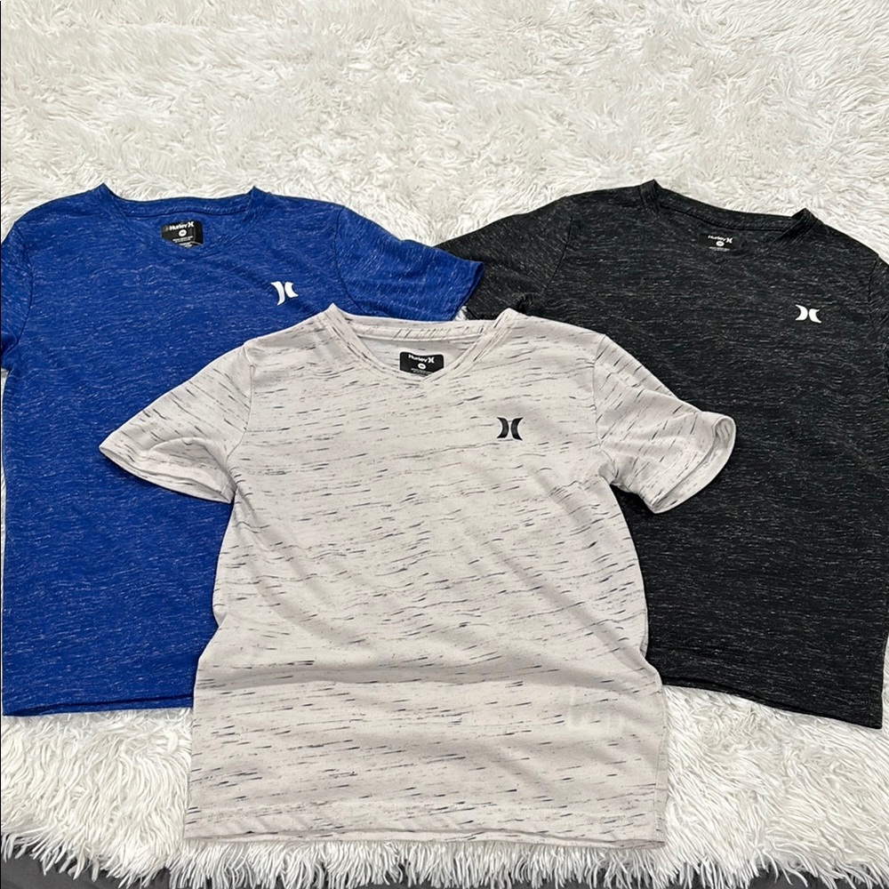 Hurley Bundled T-Shirt Trio in Blue, Gray, and Black